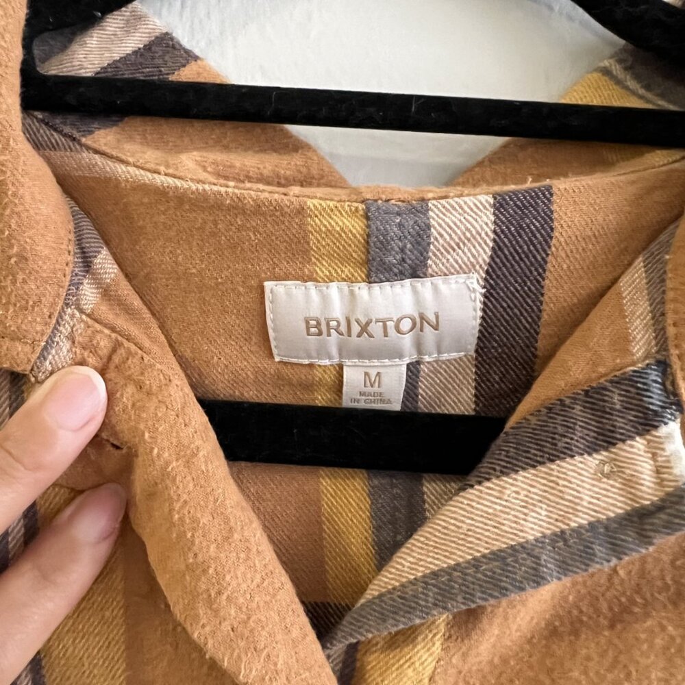 Brixton Bowery Flannel in Brown Multi - Picture 3 of 5